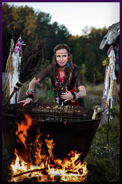 Witch casting magic herb ritual Witch casting magic herbal ritual