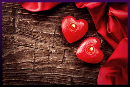 Candles hearts to attract a lover