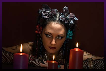 Witch casting black magic spell Witch casting black magic spell