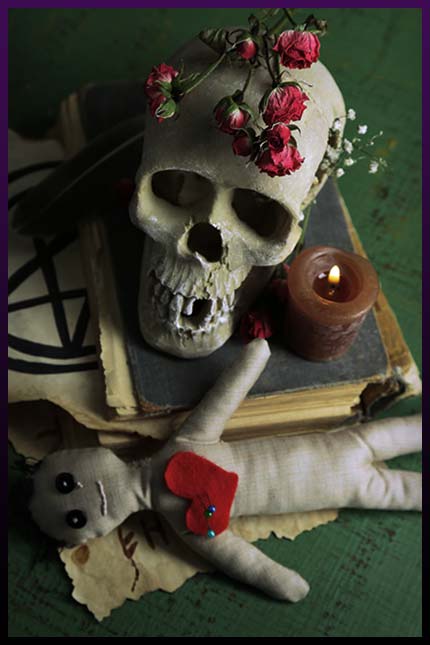 Effective voodoo spell with skull Effective voodoo spell with skull